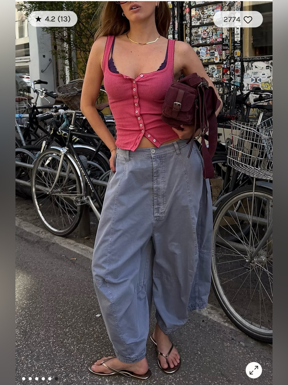 We The Free endless night harem Lavender Wide-Leg Cropped Pant current, sold out - Picture 5 of 12